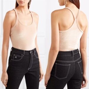 Madewell Velvet Racerback Thong Bodysuit.